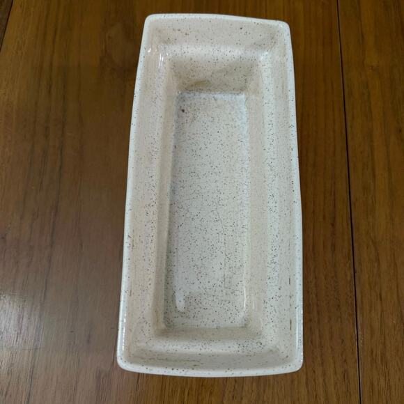 Planter Inc USA 1994 Rectangle Brass Stand 9 x 4 x 3.5 Speckled Pottery Vintage - Picture 11 of 16